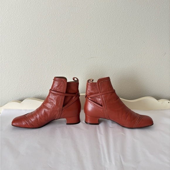 L’Autre Chose Brown Parisian Leather Ankle Booties with Square Toe Size 36 - Picture 8 of 8